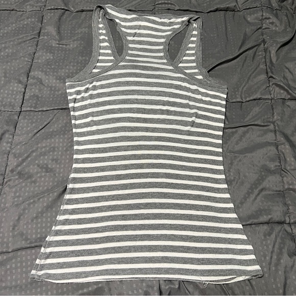 BCBG max azria gray white striped tank long length size small - Picture 8 of 8